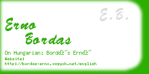 erno bordas business card